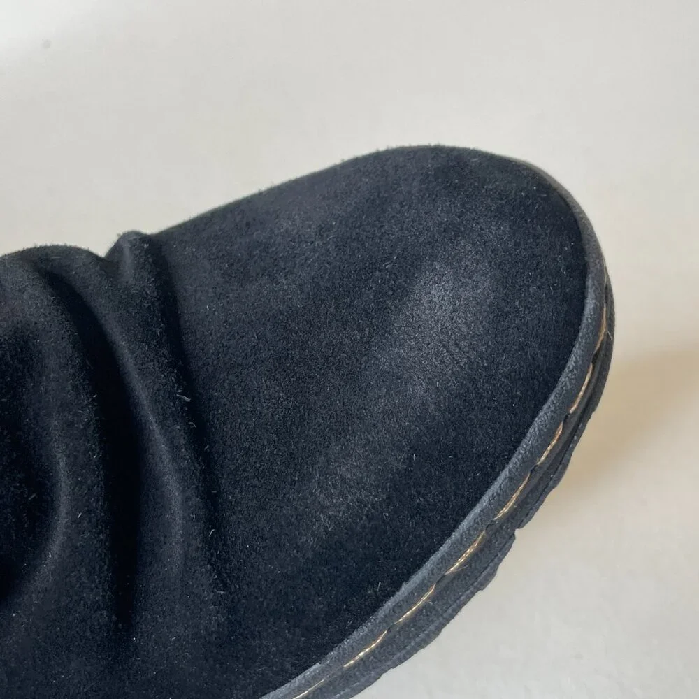 Baretraps Alick Black Slouchy Suede Winter Booties Size 6.5
